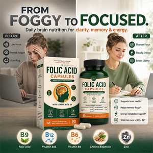 Cápsulas de Ácido Fólico de Marca Privada, Compuesto de Colina e Inositol, Micronutrientes, Soporte Nutricional Diario <span class=keywords><strong>para</strong></span> el Tejido Nervioso y la Energía - Product Image 3