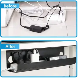 Customized J Channel Cable Raceway - Desk Wire Management, Under Table Cable Tray for Laptop Adapter