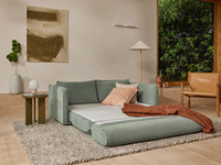 Modernes Platzsparendes Koala-Schlafsofa Ausziehbares Zweisitzer-Sofa Weicher Strukturierter Stoff Umweltfreundlich Modular für Studio-Apartment Zuhause