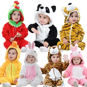 Hot sale 100% Polyester Baby Pajama Cute Newborn Baby Jumpsuits Winter Baby Animal Romper