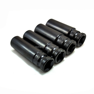 Anti-corrosie zwarte afwerking diepe impactdop 1/2 inch aansluiting lange zeskantmoerhuls voor reparatiewerkzaamheden met elektrische impactschroevendraaier - Product Image 3