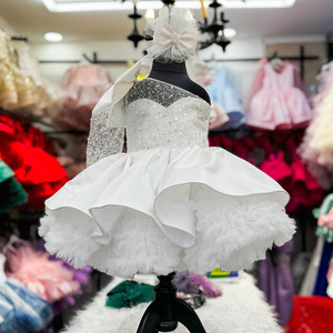 Abito speciale per le occasioni da bambina con grande fiocco abito da principessa con gonna lunga <span class=keywords><strong>in</strong></span> <span class=keywords><strong>Tulle</strong></span> e paillettes per festa di compleanno - Product Image 2