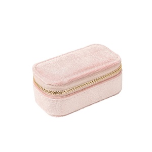 Mini Jewelry Box Private Label Travel Portable Ring <b>Earring</b> Jewelry Velvet Storage Organizer Box Jewelry Storage <b>Case</b> Bag - Product Image 5