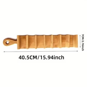 Taco <b>Stand</b> Wooden Bamboo Taco Holder Reusable For Party Food Serving Tray Natural Wood Color - Product Image 2