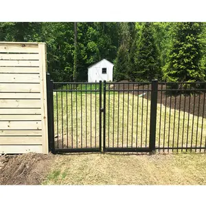 A cerca quadrada do tubo moderno da privacidade revestiu os painéis galvanizados de aço da cerca do jardim de 6ft 8ft em pó