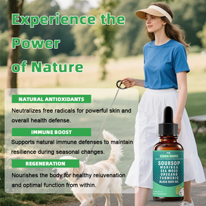 OEM, частная марка, экстракт Soursop, жидкие капли 10 в 1 с морским мхом, куркумой, маслом из черных семян и орегано, каплями Soursop Graviola - Product Image 6