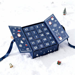 Individuell Bedruckte Luxuriöse Starre Papier-Kartonverpackung Marineblaue Leere Aufbewahrungsbox für Champagnergläser Rotwein-Geschenkbox mit Seidensatin - Product Image 4