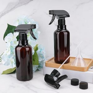 Bouteille pulvérisateur vide en PET ronde, personnalisée, 100ml, 200ml, 300ml, 500ml, noire ou marron, pour parfum continu ou brume capillaire, avec pompe, sérigraphiée - Product Image 2
