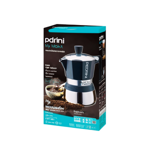Cafetera de Aluminio 2 Tazas MYMOKA INDUCTION Azul Terciopelo y Cromo 02CF163 - Product Image 2