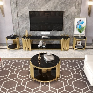 Meuble de salon <span class=keywords><strong>en</strong></span> verre trempé noir avec tiroirs pour téléviseur de 85 <span class=keywords><strong>pouces</strong></span>, 1 pièce pour salon - Product Image 3