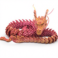 Modèle de dragon chinois 3D extra large de 80 cm Jinccai - Jouet de dragon en plastique réaliste pour la décoration de la maison, âges de 5 à 7 ans