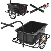 Remorque de vélo 2 en 1 Chariot à main pliable pour chien Bagages pour animaux de compagnie Remorque de vélo avec plateau en plastique amovible