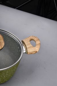 Casserole en aluminium forgé avec revêtement en marbre, antiadhésive, compatible avec les cuisinières à induction et à gaz, idéale pour la cuisine - Product Image 4
