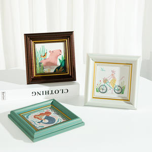 Cadre photo miniature carré de 4 pouces, vente en gros, pour peinture <span class=keywords><strong>à</strong></span> l'aquarelle DIY, peut être monté sur une table ou accroché <span class=keywords><strong>au</strong></span> <span class=keywords><strong>mur</strong></span> - Product Image 5