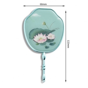 Green Color Chinese Style Unique Design Private Label <b>Compact</b> Handheld <b>Mirror</b> for Women - Product Image 6