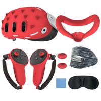 7 en 1 casque VR visage étui en silicone ensemble de couverture d'objectif pour Meta Quest3 accessoires poignées de pouce contrôleur étui de protection