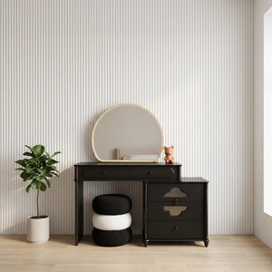 Modern Makeup <b>Vanity</b> <b>Table</b> with Lighted <b>Mirror</b> and Storage Drawers for Bedroom Furniture - Product Image 1
