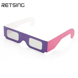 定制徽标批发3d立体浮雕纸眼镜纸板线性偏光3d眼镜