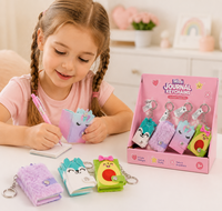 Individuelles Kinder-DIY Mini-Tagebuch Schlüsselanhänger Mini-Schreibwarensets Kindergeschenke Mini-Notizbuch Schlüsselanhänger mit Präsentationsbox-Verpackung