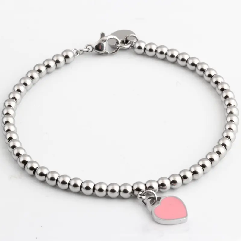 Love Heart fashion Women Stainless Steel Women Jewelry Chain Bracelet Joyeria Gift