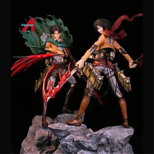 Figura de Acción de PVC de 15CM del Anime Ataque a los Titanes, <span class=keywords><strong>Cosplay</strong></span> de <span class=keywords><strong>Mikasa</strong></span> Eren Rivaille, Poses Intercambiables - Product Image 2