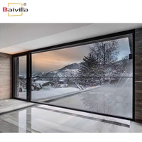 Baivilla Elevador Eléctrico Ventanas y Puertas Aluminio Doble Vidrio Vertical Sistema de Ventana de Guillotina Deslizante