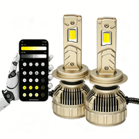 Ampoule de phare LED de voiture, tricolore, commande par application, R12 75W 7500 lumens, H7 H11 H4 9005 9006 HB2 HB3, pour phares LED Honda Civic