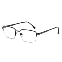 Lunettes de soleil photochromiques pour hommes, demi-montures, verres à changement de couleur, anti-lumière bleue, monture noire pour écran d'ordinateur
