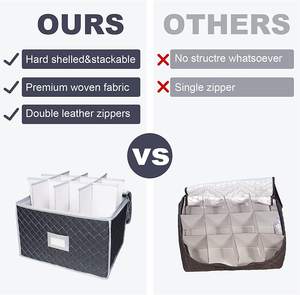 Vendita calda 12 Grid pieghevole vino vetro calice flauto Organizer scatola portaoggetti Premium - Product Image 3