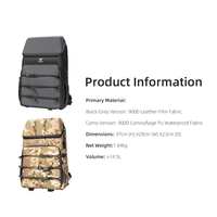 Sac à dos pour drone FPV HGLRC B2 14,5L, sac de rangement de voyage imperméable, camouflage noir-gris pour drones RC