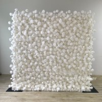 Panel Putih Gulung Latar Belakang Bunga Rumput Floral Tirai Dinding Bunga Dinding Floral untuk Pernikahan Luar Ruangan