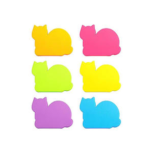 Bloc de Notas Adhesivas con Forma de Gato de Dibujos Animados, Fáciles de Pegar, Personalizadas, Autoadhesivas, Bloc de Notas Favorito - Product Image 1