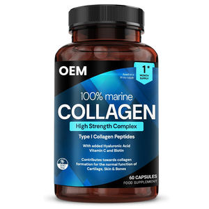 Capsules de peptides de collagène marin de qualité supérieure de type I avec supplément anti-âge à l'acide hyaluronique et à la vitamine <span class=keywords><strong>C</strong></span> - Product Image 1