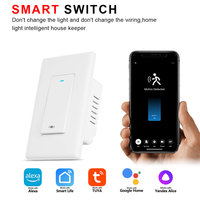 Interrupteur mural intelligent à détection de mouvement par radar, 2 gangs 1 voie, WiFi/Zigbee, 10A 1200W, norme américaine, compatible avec l'application Smart Life et contrôle à distance