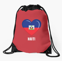 Sac à dos portable à cordon de serrage, motif national haïtien, grande capacité, pour sports de plein air, vente en gros personnalisée, offre spéciale