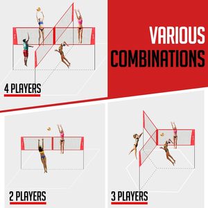 Ensemble de filet de <span class=keywords><strong>volley</strong></span>-ball complet réglable en hauteur et mobile pour la plage, la cour et les sports de plein air en famille - Product Image 5