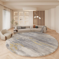 Tapis rond de style moderne en fausse fourrure de cachemire, tapis antidérapant en polyester pour salon