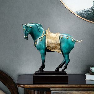 Tang Sancai Horse Figurine Bronze Handmade Sculpture Office Home Decoration Entryway <b>Ornament</b> Housewarming Gift - Product Image 2