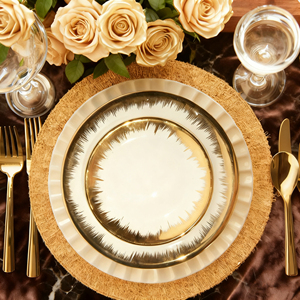 Assiettes <span class=keywords><strong>à</strong></span> dîner, <span class=keywords><strong>à</strong></span> salade et <span class=keywords><strong>à</strong></span> <span class=keywords><strong>dessert</strong></span> en céramique blanche et dorée, élégantes, article chaud en gros, vaisselle en <span class=keywords><strong>porcelaine</strong></span> - Product Image 2
