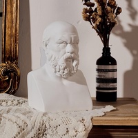 Buste de Socrate en résine, aspect plâtre blanc européen vintage, statue de tête de philosophe pour décoration artistique de table à la maison