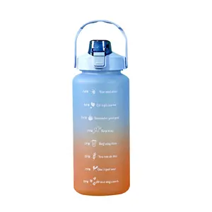 Bottiglia all'ingrosso di plastica sport bottiglia d'acqua tazza carina colore sfumato tazza d'acqua a prova di goccia portatile