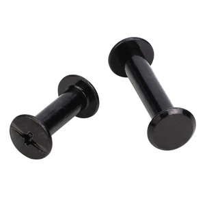 10 ensembles/sac Vis de reliure fendues en acier au carbone plaqué noir M3 M4 M5 M6 Vis Chicago Rivet Grade 4.8 - Product Image 1