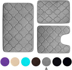 <span class=keywords><strong>Tappetini</strong></span> da <span class=keywords><strong>bagno</strong></span> assorbenti antiscivolo in velluto Extra morbido di alta qualità set di tappeti in Memory Foam a <span class=keywords><strong>3</strong></span> <span class=keywords><strong>pezzi</strong></span> - Product Image 3