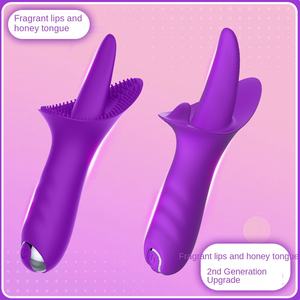 Silikon-Vibrator mit vibrierender Zunge, USB wiederaufladbar, 10 Frequenzen, 100 % wasserdicht, weiblicher Masturbator, neckendes Sexspielzeug für Erwachsene - Product Image 2