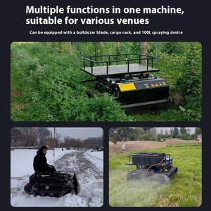 Direct Factory 24V Industrial Automatic Crawler Lawn Mower Remote Control All-Terrain Weeding Features 4-stroke Engine Grass Box - Product Image 2
