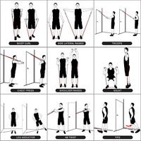 Bandas de Resistencia de Látex TPE para Ejercicio, Yoga y Entrenamiento en Casa, Ajustables, para Flexiones, Estiramiento y Fitness