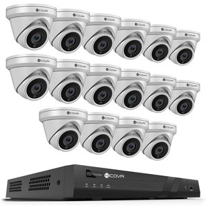 Sistema de Cámaras <span class=keywords><strong>IP</strong></span> PoE de 16 Canales y 5MP, Kit NVR de 4TB, 16 Cámaras Tipo Torreta para Exteriores IP67 con Micrófono, Detección por IA, Visión Remota, Vigilancia CCTV - Product Image 1