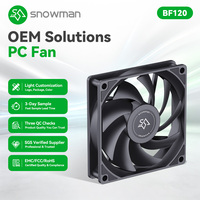 Ventilateur de boîtier PC SNOWMAN BF120 120mm Noir Sans LED 20dBA Silencieux 42CFM Molex 4 Broches Chaînage en Série 12V DC Faible Coût Vente en Gros
