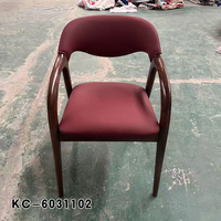 Chaise de salle à manger moderne minimaliste en cuir PU avec cadre en bois massif, fauteuil pour la maison, restaurant, hôtel, vente en gros