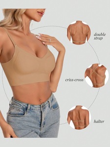 Nuovo Stile <span class=keywords><strong>Reggiseno</strong></span> Senza Cuciture con Ampia <span class=keywords><strong>Schiena</strong></span> <span class=keywords><strong>Scoperta</strong></span>, Spalline Sottili, <span class=keywords><strong>Schiena</strong></span> <span class=keywords><strong>a</strong></span> U Ampia, Traspirante per Donne - Product Image 2